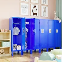 Streamdale Furniture Retro-Style Metal Locker in Blue for Various Spaces