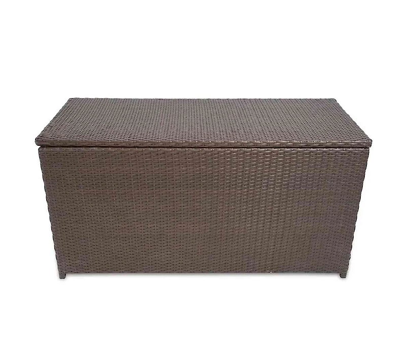 Patio Storage Box Brown 47.2"x19.7"x23.6" Poly Rattan