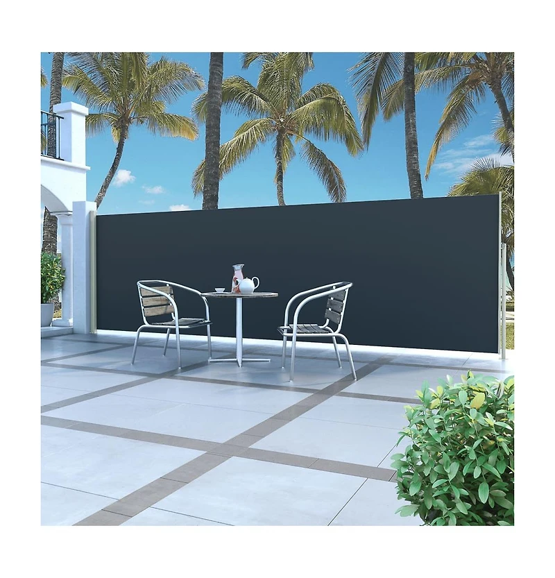Retractable Side Awning 63"x196.9" Black
