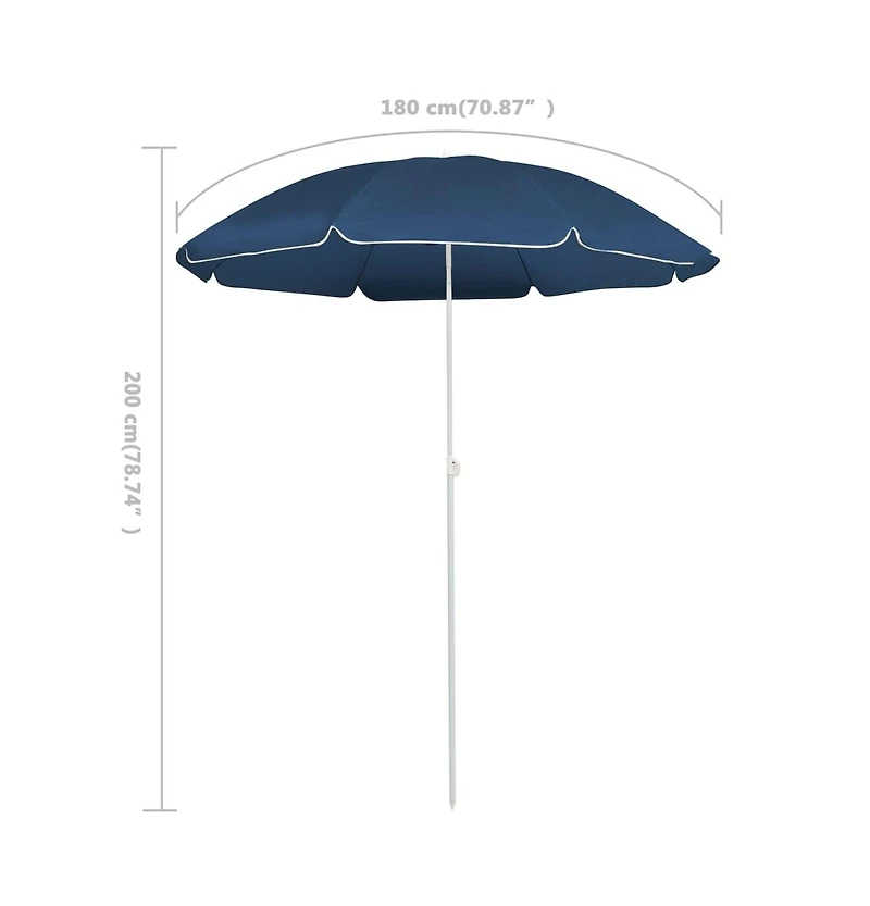 Outdoor Parasol with Steel Pole Blue 70.9"