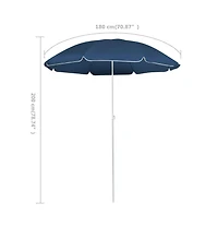 Outdoor Parasol with Steel Pole Blue 70.9"