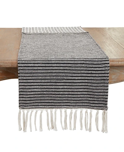 Saro Lifestyle Duo-Tone Stripe Table Runner, 16"x72"
