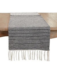 Saro Lifestyle Duo-Tone Stripe Table Runner, 16"x72"