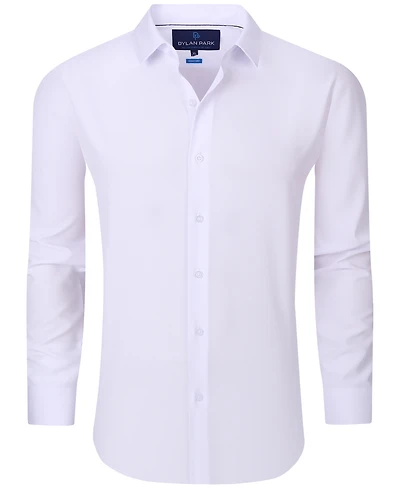 Dylan Park Men's Geometric Performance Stretch Button Down Dress Shirt