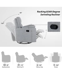 Streamdale 360 Swivel Recliner with Removable Pillows for Living Room