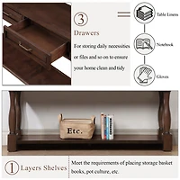 Streamdale 63" Wood Console Table with Drawers & Shelf, Easy Assembly