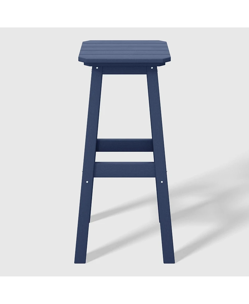 WestinTrends 29" Hdpe Outdoor Patio Square Backless Bar Stool