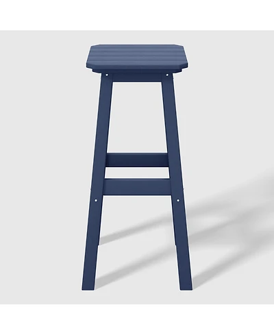 WestinTrends 29" Hdpe Outdoor Patio Square Backless Bar Stool
