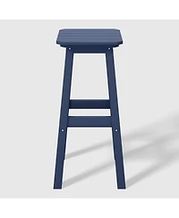 WestinTrends 29" Hdpe Outdoor Patio Square Backless Bar Stool
