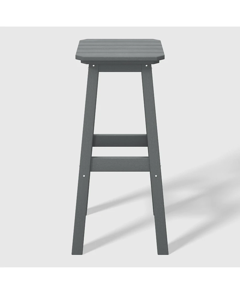WestinTrends 29" Hdpe Outdoor Patio Square Backless Bar Stool
