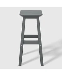 WestinTrends 29" Hdpe Outdoor Patio Square Backless Bar Stool