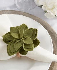 Saro Lifestyle Felt Blossom Napkin Ring, Set of 4