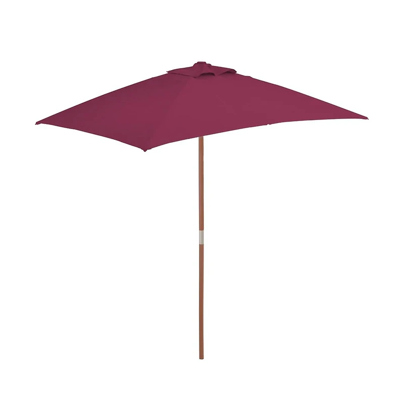 Outdoor Parasol with Wooden Pole 59.1"x78.7" Bordeaux Red