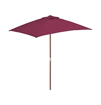 Outdoor Parasol with Wooden Pole 59.1"x78.7" Bordeaux Red