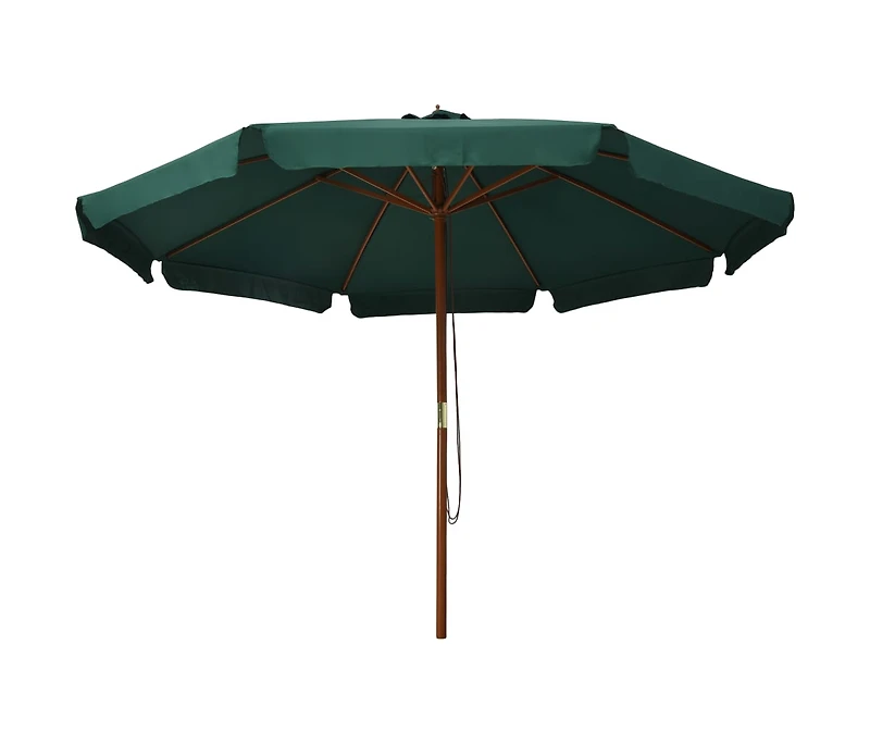 Garden Parasol with Wooden Pole 129.9" Green