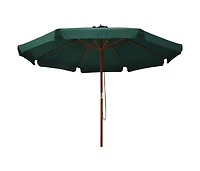 Garden Parasol with Wooden Pole 129.9" Green