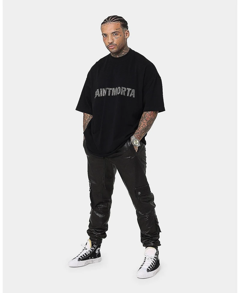 Saint Morta Men's Leather Cargo Jogger