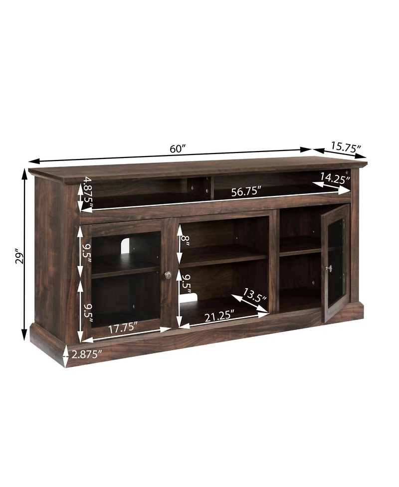 Streamdale Modern 65" Tv Media Stand with Open/Closed Storage