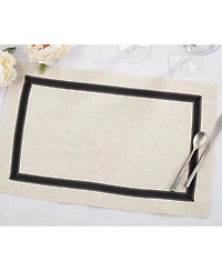 Saro Lifestyle Grosgrain Accent Placemat Set of 4, 14"x20"