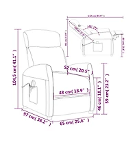 Massage Recliner Dark Brown Fabric