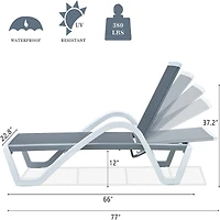 Streamdale Aluminum Adjustable Pool Chaise Lounge Set