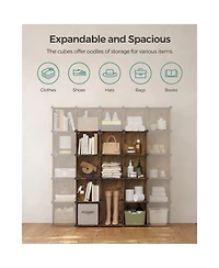 Slickblue 16 Cube Closet Organizers And Storage, Clothes Storage Organizer For Wardrobe