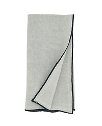 Saro Lifestyle Stonewashed Stitch Border Table Napkins Set of 4,20"x20"