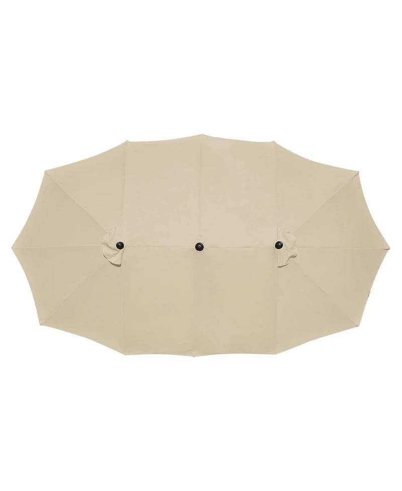 Yescom 14 Ft Replacement Canopy for 12 Rib Double Sided Patio Umbrella Market Table Top Outdoor Backyard Pool Restaurant
