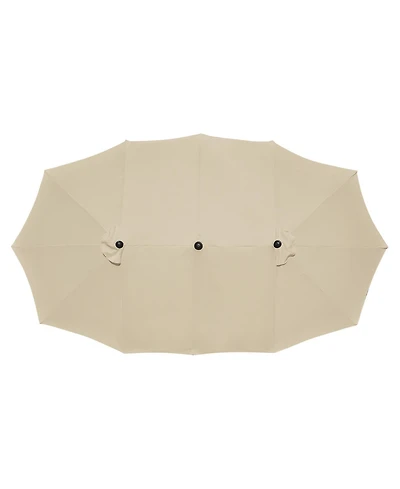 Yescom 14 Ft Replacement Canopy for 12 Rib Double Sided Patio Umbrella Market Table Top Outdoor Backyard Pool Restaurant