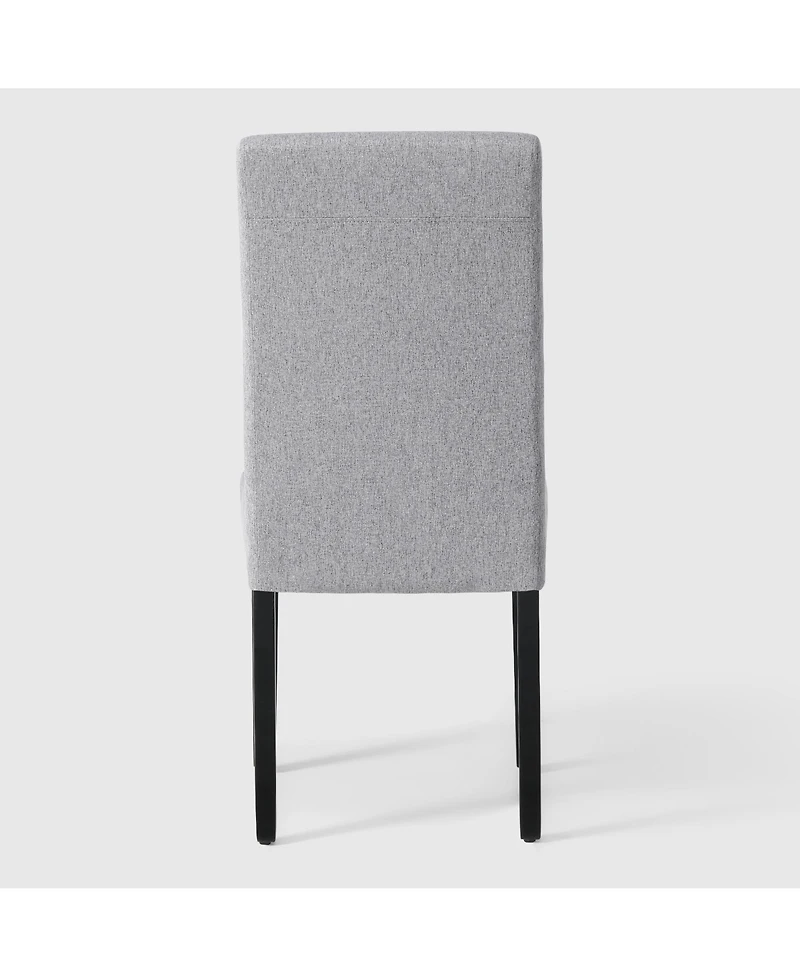 WestinTrends Upholstered Linen Fabric Dining Chair Set of 2