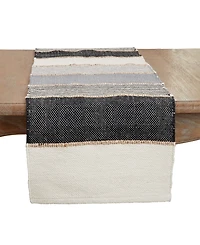 Saro Lifestyle Jute Accent Stripe Table Runner, 16"x72"