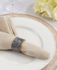 Saro Lifestyle Resin Artistry Napkin Ring Set of 4