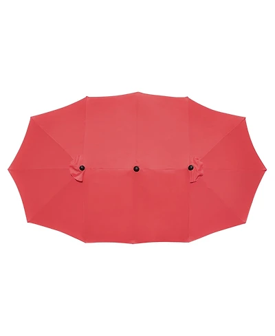 Yescom 14 Ft Replacement Canopy for 12 Rib Double Sided Patio Umbrella Market Table Top Outdoor Backyard Pool Restaurant