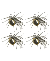 Saro Lifestyle Bead-Embellished Resin Napkin Ring Set of 4