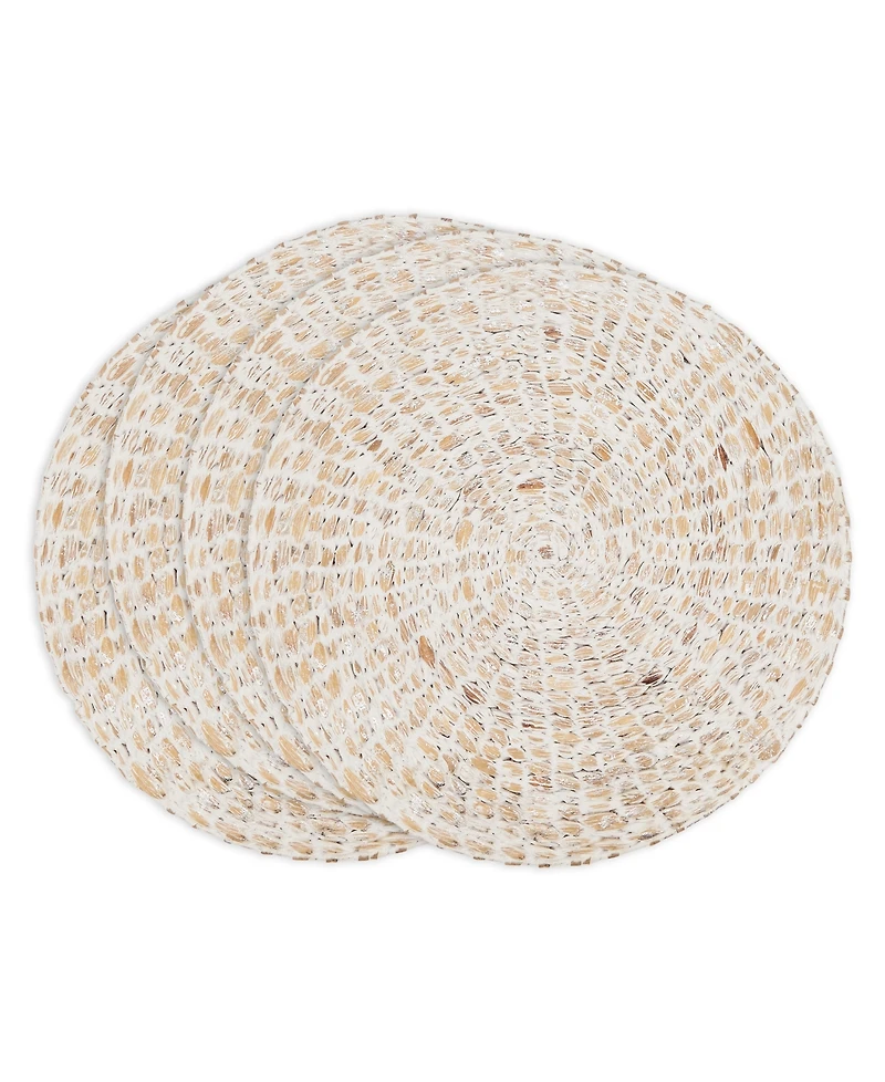Saro Lifestyle Foil Print Natural Fiber Placemat Set of 4,15"x15"