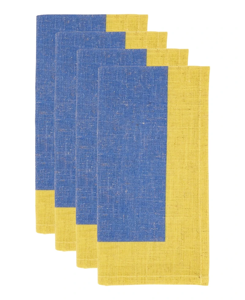 Saro Lifestyle Multicolored Band Napkin Set of 4, 20"x20"