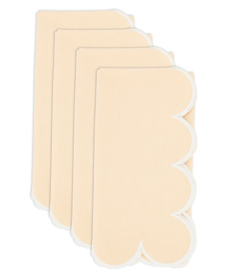 Saro Lifestyle Scalloped Hem Napkin Set of 4,20"x20"