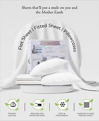 Purity Home 300 Thread Count Brushed Cotton Percale -Pc. Sheet Set
