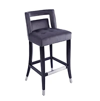 Streamdale Suede Velvet Nailhead Barstool Set (2) - 30" Height