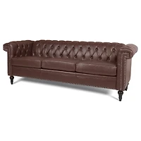 Streamdale Furniture 83.66 Inch Width Traditional Square Arm Removable Cushion 3 Seater Sofa