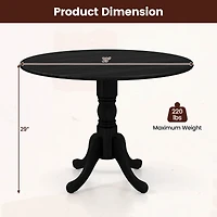 4-Person Dining Table Wooden Kitchen with Solid Rubber Wood Frame for