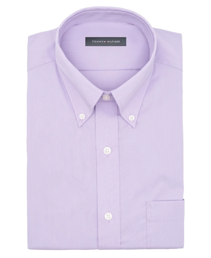 Tommy Hilfiger Men's Regular Fit Wrinkle Resistant Stretch Dress Shirt