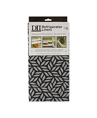 Design Imports Fridge Liner Collection Non-Adhesive, Cut to Fit, 12x24", Gray Abstract Leaf, 6 Piece