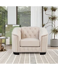 Streamdale Furniture 41.5" Velvet Upholstered Accent Sofa, Modern Single Sofa Chair With Thick Removable Seat Cushions