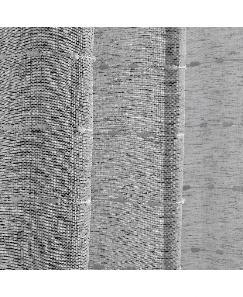 Lush Decor Farmhouse Textured Grommet Sheer Window Curtain Panels