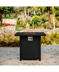 Nestl 28" Wicker Rattan Fire Pit Table - Grey