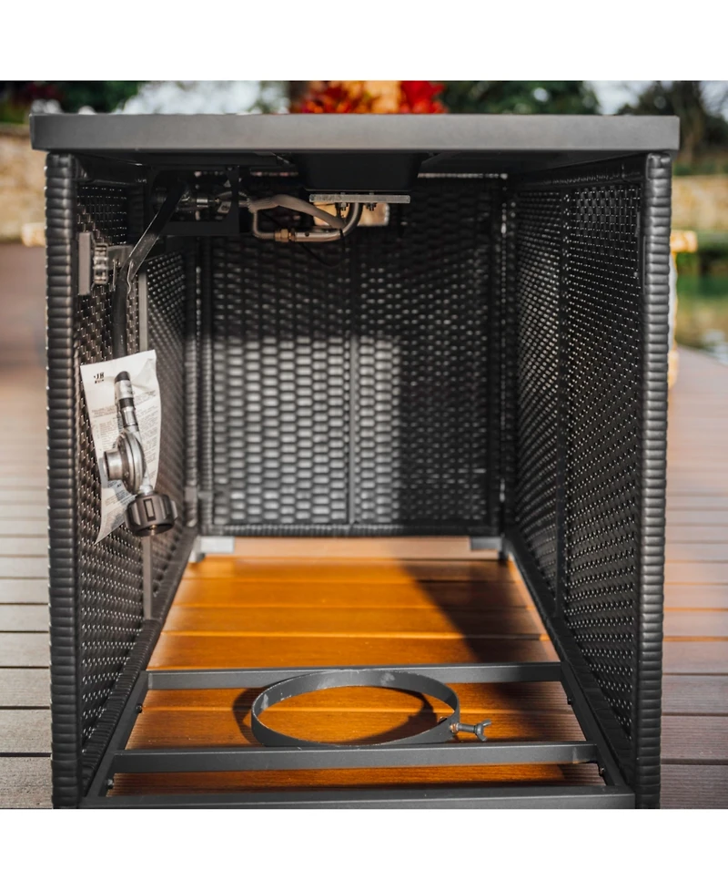 Nestl 28" Wicker Rattan Fire Pit Table - Grey