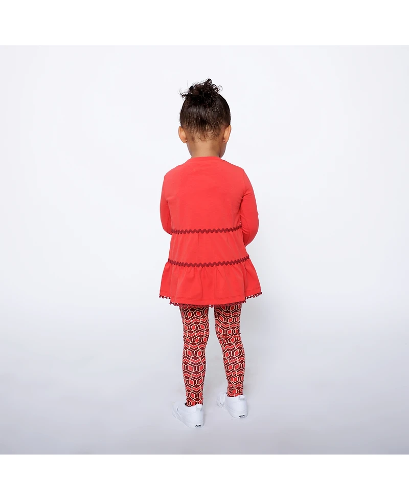 Mixed Up Clothing Girls Tiered Tunic and Legging Set