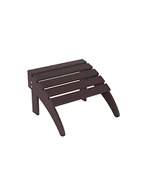 WestinTrends 5 Piece Outdoor Adirondack Folding Chair with Ottoman Side Table Set