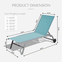 Streamdale Turquoise Blue Outdoor Chaise Lounge Set